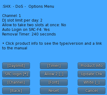 options menu